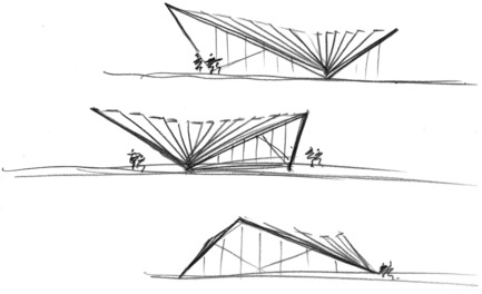 Dossier de presse | 2317-03 - Communiqué de presse | Make Unveils New Monocoque Pavilion for City of London - Make Architects - Architecture commerciale - Initial sketches - Crédit photo : Make Architects