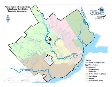 Dossier de presse | 2647-03 - Communiqué de presse | Appel d’offres de la Ville de Québec pour le plan de mise en valeur des rivières du Cap Rouge, Saint-Charles, Beauport et Montmorency - Ville de Québec - Architecture de paysage - Rivières visées par le&nbsp;Plan de mise en valeur - Crédit photo : Ville de Québec