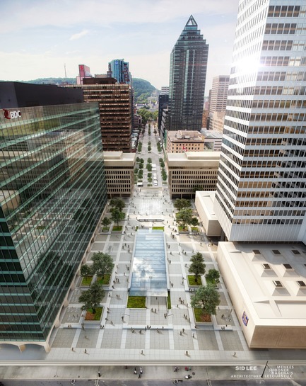 Press kit | 1303-09 - Press release | A New Gourmet Experience Arriving at Place Ville Marie, Imagined by Sid Lee Architecture and A5 Hospitality - Sid Lee Architecture | Menkès Shooner Dagenais LeTourneux, A5 Hospitality, Ivanhoé Cambridge - Commercial Architecture - Projected view of the future Esplanade PVM - Photo credit:  Sid Lee Architecture | Menkès Shooner Dagenais LeTourneux 