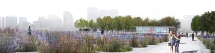 Dossier de presse | 865-34 - Communiqué de presse | Un geste grandiose procure une grande victoire à Lemay + Angela Silver + SNC-Lavalin - Lemay - Design urbain - Rendu - Plan incliné - Place des Montréalaises - Crédit photo : Lemay