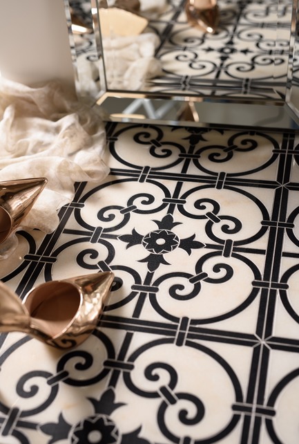 Press kit | 1650-03 - Press release | Launch of the French Quarter Collection - Mosaïque Surface - Product -  Josephine, FRENCH QUARTER COLLECTION  - Photo credit:  Mosaïque Surface 