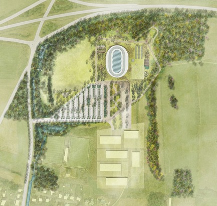 Dossier de presse | 1018-07 - Communiqué de presse | Leconsortium Metaform / Mecanoo est retenu pour construire le premier vélodrome du Grand-Duché de Luxembourg - Metaform architects - Concours - Plan du Site - Crédit photo : Latz + Partner