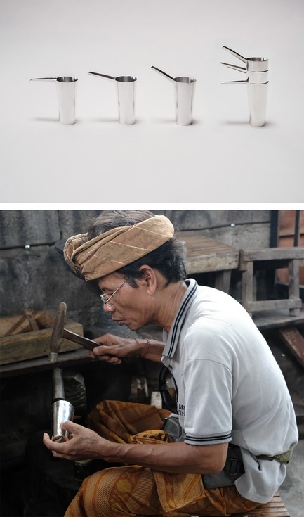 Dossier de presse | 2757-06 - Communiqué de presse | UMÉ Studio Unveils New Limited Edition Items - UMÉ STUDIO - Produit - Each&nbsp;Sake Tampo Silver Cup is entirely handmade, just the work of the hammer and the hand. - Crédit photo : UME Studio