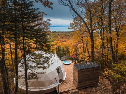 Dossier de presse | 1527-08 - Communiqué de presse | Dômes Charlevoix - Bourgeois / Lechasseur architectes - Architecture de paysage - Crédit photo : Maxime Valsan