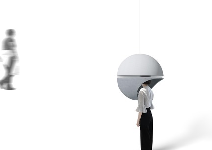 Dossier de presse | 2704-04 - Communiqué de presse | Pure Talents Contest 2019: 26 Forward-Looking Product Ideas at imm cologne and LivingKitchen - imm cologne 2019, Koelnmesse GmbH - Design d’intérieur résidentiel - No need to stick your head in the sand! POP by Rongjie Yang provides a protective, soundproof shell – a private sphere for taking a bit of time out in public spaces, enjoying a meditative moment or just making a phone call. - Crédit photo : Rongjie Yang; Koelnmesse