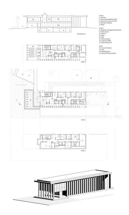 Dossier de presse | 1172-07 - Communiqué de presse | Hôtel de ville de Rigaud - Affleck de la Riva architectes - Architecture institutionnelle - Rigaud City Hall - Plans - Crédit photo : Affleck de la Riva, architectes