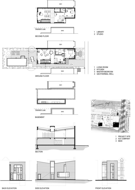 Dossier de presse | 3211-01 - Communiqué de presse | Berge des glaces - INDESIGN inc CONRATH architecte - Architecture résidentielle - Plans et élévations du projet - Crédit photo : Indesign