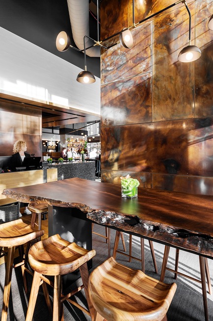 Press kit | 2886-02 - Press release | Wild Ginger Denny Triangle - SkB Architects - Commercial Interior Design - Reception with view into bar area.&nbsp; - Photo credit: Hannah Rankin
