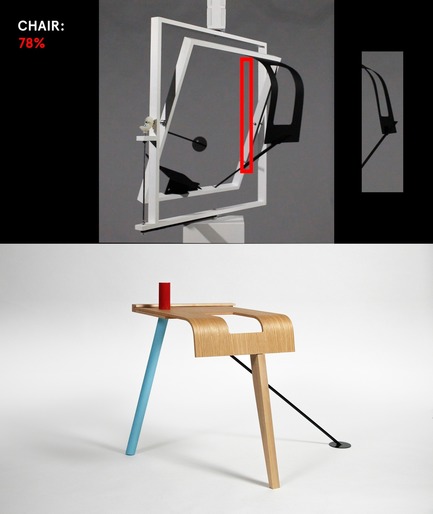 Press kit | 1607-08 - Press release | DesignTO is Where Art & Design Meet this January! - DesignTO - Event + Exhibition - Chair Detection Interface by Radical Norms -&nbsp;Artificial Intelligence Chair Prediction - 78% Chair - Photo credit:  Radical Norms<br> 