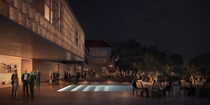 Dossier de presse | 2346-02 - Communiqué de presse | Open House - Domaine Public Architects - Architecture commerciale - Vue de Nuit - Crédit photo : Domaine Public Architects / Forbes Massie