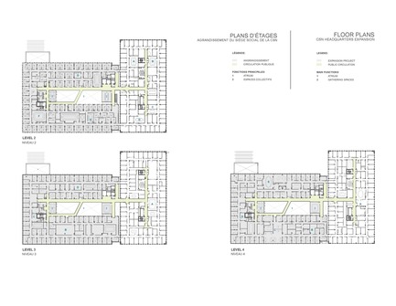 Dossier de presse | 755-06 - Communiqué de presse | Agrandissement du siège social de la Confédération des syndicats nationaux (CSN) - Consortium BGLA + NEUF architect(e)s - Architecture commerciale - Crédit photo : Consortium BGLA + NEUF architect(e)s