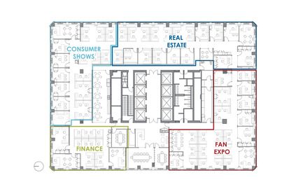 Dossier de presse | 1513-02 - Communiqué de presse | Informa Toronto - Dubbeldam Architecture + Design - Design d’intérieur commercial - Office floor plan - Crédit photo : Dubbeldam Architecture + Design