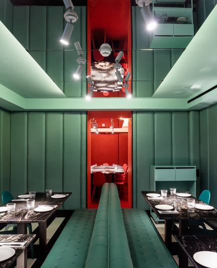 Dossier de presse | 3724-02 - Communiqué de presse | Las Chicas, Los Chicos y Los Maniquís Restaurant - EL EQUIPO CREATIVO - Design d’intérieur commercial - Crédit photo : Adrià Goula