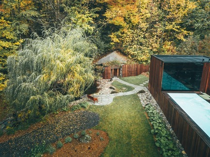 Dossier de presse | 1408-01 - Communiqué de presse | The PavillonOuest: a New Relaxation Space at BALNEA spa + réservethermale Bromont, Canada - BALNEA Spa + réserve thermale - Architecture commerciale - Crédit photo :         Mathieu Lachapelle