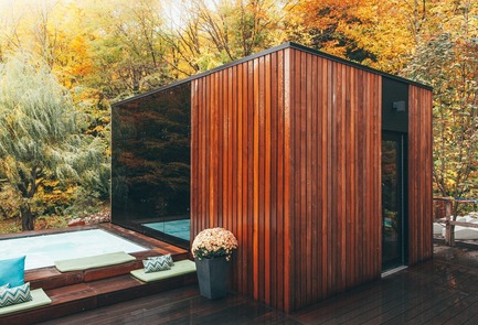Dossier de presse | 1408-01 - Communiqué de presse | The PavillonOuest: a New Relaxation Space at BALNEA spa + réservethermale Bromont, Canada - BALNEA Spa + réserve thermale - Architecture commerciale - Crédit photo : Mathieu Lachapelle