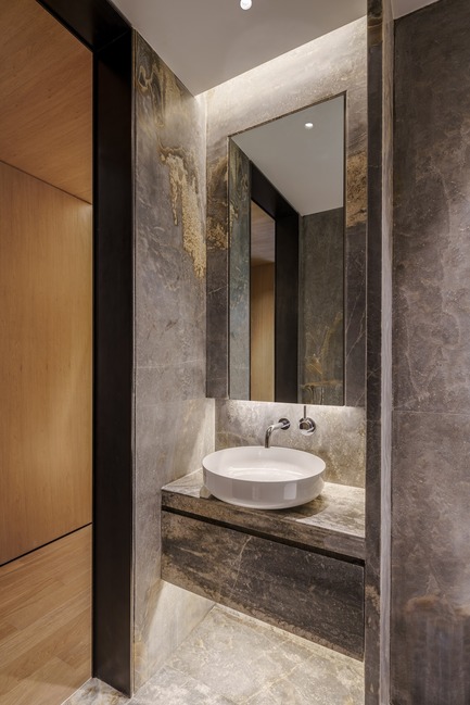 Press kit | 2718-01 - Press release | Jing'an Prime Land - Mason Studio - Residential Interior Design -   Townhouse A: powder room<br> - Photo credit: Seth Powers