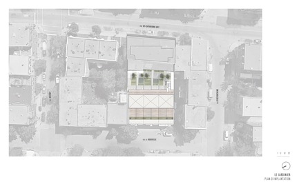 Dossier de presse | 1676-02 - Communiqué de presse | Le Jardinier - ADHOC architectes - Architecture résidentielle - Plan d'implantation - Crédit photo : ADHOC Architectes