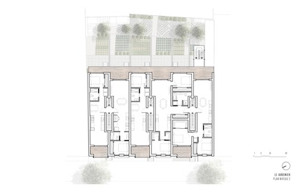 Dossier de presse | 1676-02 - Communiqué de presse | Le Jardinier - ADHOC architectes - Architecture résidentielle - Plan niveau 2 - Crédit photo : ADHOC Architectes