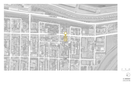 Dossier de presse | 1676-02 - Communiqué de presse | Le Jardinier - ADHOC architectes - Architecture résidentielle - Plan de localisation - Crédit photo : ADHOC Architectes