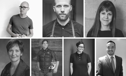 Dossier de presse | 611-32 - Communiqué de presse | RDV Index-Design : une journée de conférences sur la cuisine de demain - Index-Design - Évènement + Exposition - Conférenciers - Conférences d'expertise. De haut en bas, de gauche à droite : Louis-Philippe Pratte (À Hauteur d'homme), John Winter Russel (Restaurant Candide), Virginie LaSalle (Université de Montréal), Donna Church (Kohler), Nicolas Girouard (Les Projets de Nicolas), Brigitte Boulanger (Cuisines Steam), Simon Lévêque (Contact Delage).&nbsp; - Crédit photo : Index-Design