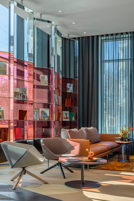 Dossier de presse | 1472-02 - Communiqué de presse | Hotel Andaz - Concrete Amsterdam - Design d’intérieur commercial -  The lobby<br>  - Crédit photo : Wouter van der Sar for concrete