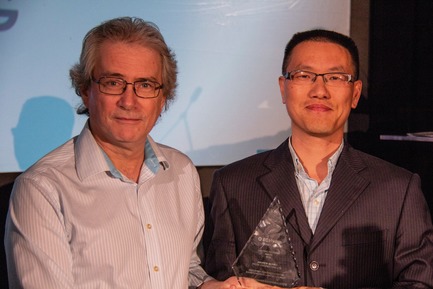 Press kit | 1615-05 - Press release | The Illuminating Engineering Society of BC announces its 2019 ‘Vision Award’ recipients - IESBC - Lighting Design - Andrew Munro, Prism Engineering (LH) &amp; Jason Zhang from BC Hydro (RH). Andrew received the BC Hydro Power Smart Lighting Redesign Award&nbsp;for his work on the Vancouver Convention Centre exhibition areas lighting upgrade.&nbsp; - Photo credit: Michael Young&nbsp;