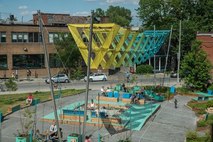 Press kit | 3969-01 - Press release | This summer on the Avenue: L’Aire – where shapes, light, and shade come together - Société de développement de l’avenue du Mont-Royal - Urban Design - Photo credit:         Bernard Fougères
