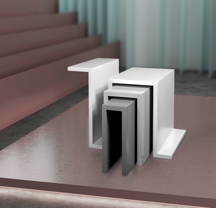 Dossier de presse | 3917-03 - Communiqué de presse | FORMITABLE©Collection - Wael Farran Studio - Produit - <p style=""> CITYSCAPE -                SIDE TABLE <br>             Cityscape multifunction set of side tables is a variation of glossy and matt lacquered finish. <br>PIECE DIMENSIONS: W: 80cm D: 50cm H: 60cm<br style="">  </p> - Crédit photo :                GENIA MAALOUF