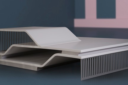 Dossier de presse | 3917-03 - Communiqué de presse | FORMITABLE©Collection - Wael Farran Studio - Produit -   ELEVATIONS -  COFFEE TABLE <p class="" style="">Elevations are a means to optimize an area, expand its use and allow it to live up to its full potential. From a spiritual perspective, an elevated state is when one is connected and at peace, which allows the individual to be at their full potential as well. Made of white lacquered wood, Elevations also lives up to its potential at it maximizes its use through the various levels it offers. Two steel grids, one serving as a base, the other as a decorative element bring power to the design. <br>PIECE DIMENSIONS: W: 100cm L: 160cm H: 20/27.5/45cm  </p> - Crédit photo : WAEL KHOURY PHOTOGRAPHY