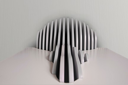 Dossier de presse | 3917-03 - Communiqué de presse | FORMITABLE©Collection - Wael Farran Studio - Produit -   MYSTERY -  SIDE TABLE <p class="" style="">Life is riddled with ups and downs that we do not seem to understand. However, as we fight, survive and enjoy whatever it is bringing at us, from the meaningless to the meaningful, things start taking a particular shape and the big picture shows up, one that reveals the mystery and purpose of our being. Made of lacquered white veneer, the base boasts a series of lines that seem irregular at first sight, yet come together in a beautiful design. <br>PIECE DIMENSIONS: W: 40cm L: 45cm H: 50cm  </p> - Crédit photo : WAEL KHOURY PHOTOGRAPHY