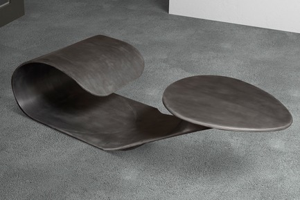 Dossier de presse | 3917-03 - Communiqué de presse | FORMITABLE©Collection - Wael Farran Studio - Produit -  THRUST -  COFFEE TABLE <p class="" style="">Thrust is a call to understand the sexuality taboo so it will no longer be a taboo. Sex is a natural act, a pleasurable act not a bad sinful act. Humanity has created an aura around it, to protect itself from overpopulation and from diseases. However, in current times, these can be controlled within the sexual act itself; hence sex should no longer be taboo. Thrust is about letting go of the taboo and embracing the beauty and pleasure of sexuality. Made of 2 components, Thrust mimics the sexual act. The Male element, composed of resin covered with iron melted powder mounts the Female element, composed of resin with silver leaf paper and hand patina. <br>PIECE DIMENSIONS: W: 195 cm D: 90cm H: 50 cm. </p> - Crédit photo : WAEL KHOURY PHOTOGRAPHY