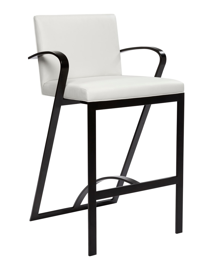 Dossier de presse | 3701-01 - Communiqué de presse | Powell & Bonnell Launch 10 New Products - Powell & Bonnell - Produit - <p class="">Impala Bar Stool</p><p class=""><br></p> A spacious serene metal frame arm stool with upholstered seat and back - Crédit photo : Margaret Mulligan 