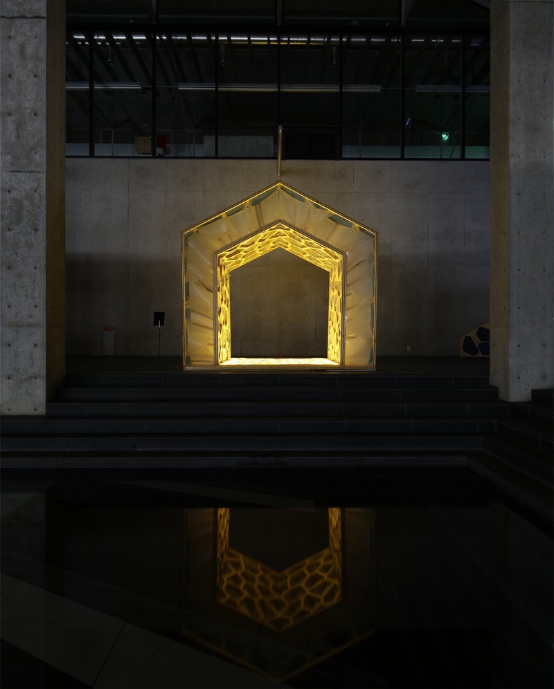 Press kit | 875-04 - Press release | Award-Winning Project:Porous Manifold as a Japanese Tearoom - Ryumei Fujiki + Yukiko Sato / F.A.D.S + Fujiki Studio, KOU::ARC - Event + Exhibition - Night View - Photo credit: Masahiro Hoshida