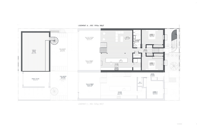 Dossier de presse | 3946-01 - Communiqué de presse | Le Castor Des Érables - Parkhouse - Design d’intérieur résidentiel -  Split Level - Rez-de-chaussée + Terrasse - Crédit photo :  L. McComber – architecture vivante 