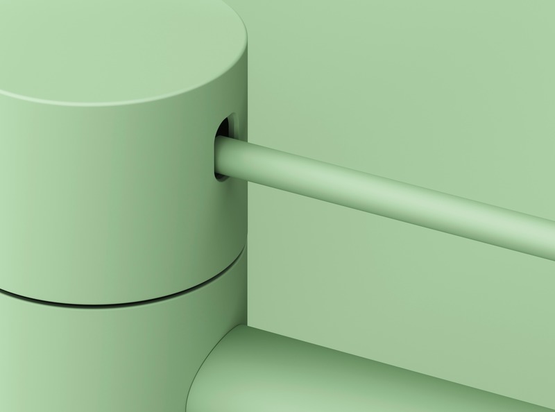 Dossier de presse | 2704-08 - Communiqué de presse | It’s time for more colour in the bathroom! - German Sanitary Industry Association / Vereinigung Deutsche Sanitärwirtschaft e.V. [VDS] - Évènement + Exposition - <p>Trend No. 9: Pastel - Meta from Dornbracht</p><p><br></p><p>The latest refinement to the Meta fittings line is further proof of just how versatile the Dornbracht series is. In addition to three new design variants that further enhance Meta’s minimalist shape, different collections of finishes permit a multitude of individual configurations. The Fashion collection, for instance, features an ensemble of four pastel finishes that come into their own in contemporary interiors: pale green (photo), light pink, grey-blue and yellow. </p> - Crédit photo : Dornbracht