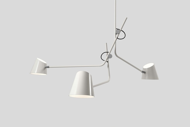 Press kit | 2375-03 - Press release | A Novel Lighting Brand Affirms its Global Presence With an Official Launch in France - d'Armes - Lighting Design - Hartau Triple Light Grey and Chrome details - Photo credit: Jean-Sébastien Sénécal