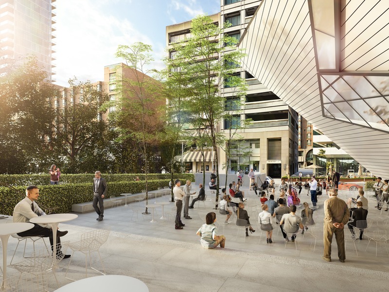 Press kit | 907-09 - Press release | ROM Welcome Project - Hariri Pontarini Architects - Institutional Architecture - Helga and Mike Schmidt Performance Terrace rendered view north.  - Photo credit: Hariri Pontarini Architects