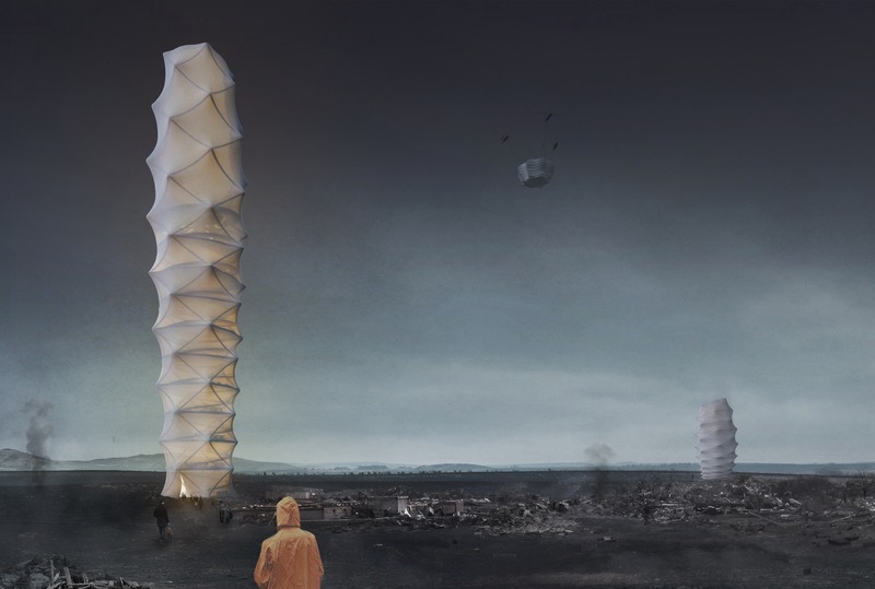 Press kit | 1127-15 - Press release | 2020 Skyscraper Competition - eVolo Magazine - Competition - 2018 Winner - Skyshelter.zip - Photo credit: eVolo Magazine. Damian Granosik, Jakub Kulisa, Piotr Pańczyk