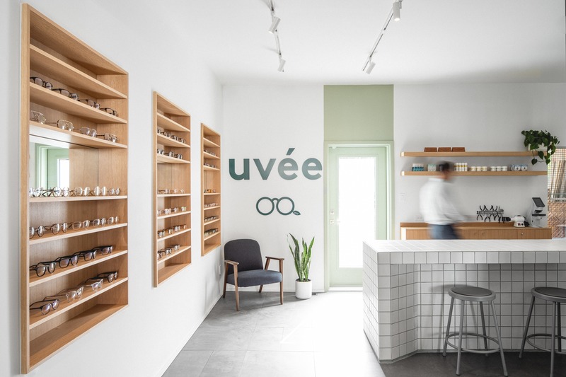 Press kit | 3216-01 - Press release | Uvée: eco-responsible optometry clinic - CATHERINE CATHERINE - Commercial Interior Design - Multifunctional space - Photo credit: Raphaël Thibodeau