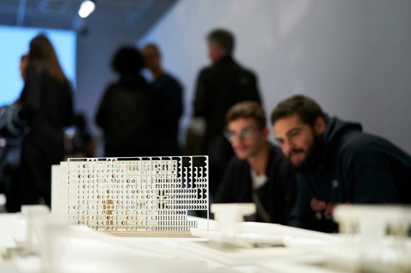 Press kit | 1799-04 - Press release | Architecture of Resonance - Ferrier Marchetti Studio - Event + Exhibition - ENTRE-DEUX_Opening_CENTRE DE DESIGN DE L'UQAM_2019 - Photo credit: Benoit Rousseau