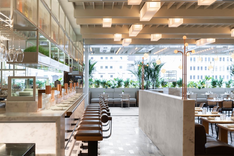 Press kit | 1301-01 - Press release | New MARCUS restaurant at Four Seasons Hotel Montreal - Atelier Zébulon Perron - Commercial Interior Design - Restaurant / terrace - Photo credit: Olivier Blouin 
