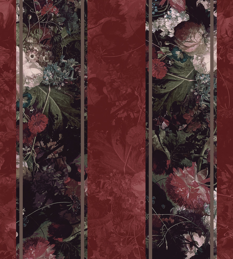 Dossier de presse | 3279-06 - Communiqué de presse | FEATHR and Artist Magnus Gjoen Collaborate on New Wallpaper Collection - FEATHR - Produit - No Use Crying for Roses When Forests are Burning in Saffron - Crédit photo : FEATHR/Magnus Gjoen