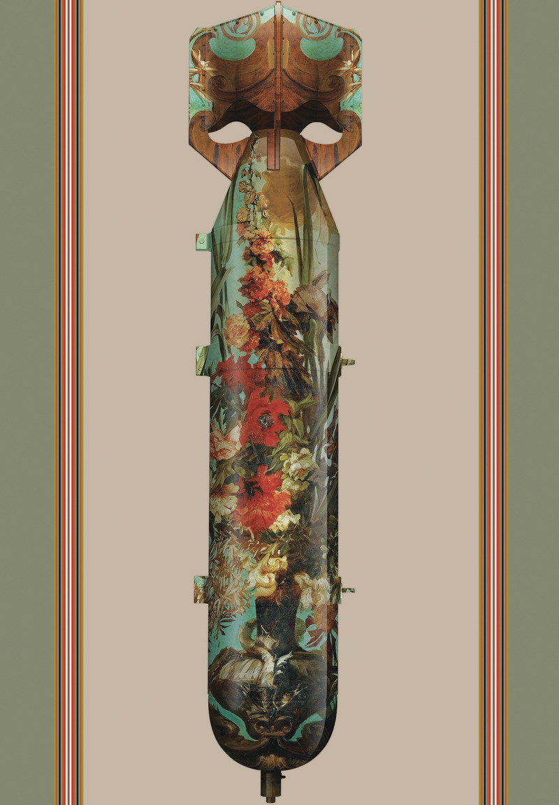 Dossier de presse | 3279-06 - Communiqué de presse | FEATHR and Artist Magnus Gjoen Collaborate on New Wallpaper Collection - FEATHR - Produit - Flower Bomb in Oat - Crédit photo : FEATHR/Magnus Gjoen