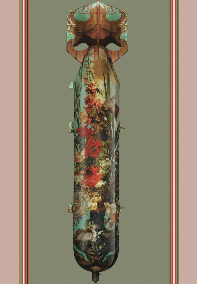 Dossier de presse | 3279-06 - Communiqué de presse | FEATHR and Artist Magnus Gjoen Collaborate on New Wallpaper Collection - FEATHR - Produit - Flower Bomb in Sage - Crédit photo : FEATHR/Magnus Gjoen
