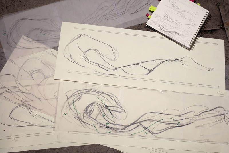 Dossier de presse | 746-05 - Communiqué de presse | Affluents - Yechel Gagnon - Art - Croquis - Crédit photo : Cléo Binette<br>