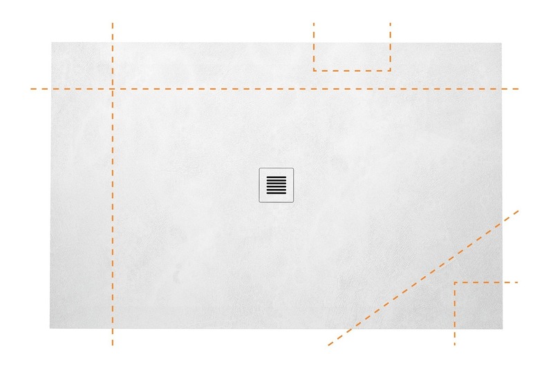 Press kit | 2342-07 - Press release | FEEL the difference: WETSTYLE’s collection of customizable shower bases lay textured luxury at your feet - WETSTYLE - Industrial Design -  FEEL shower bases can be custom-cut  - Photo credit: WETSTYLE