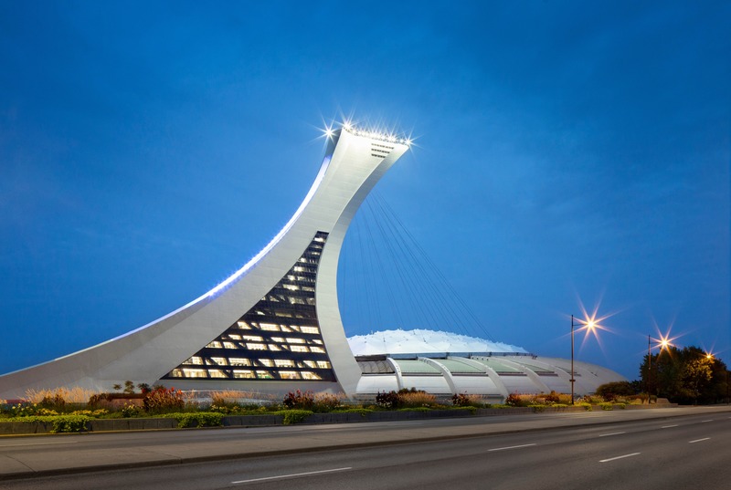 Press kit | 952-29 - Press release | New Spaces for Desjardins at the Montréal Tower - Provencher_Roy - Commercial Interior Design - The Olympic Stadium’s facades reflections - Photo credit: Stéphane Brügger