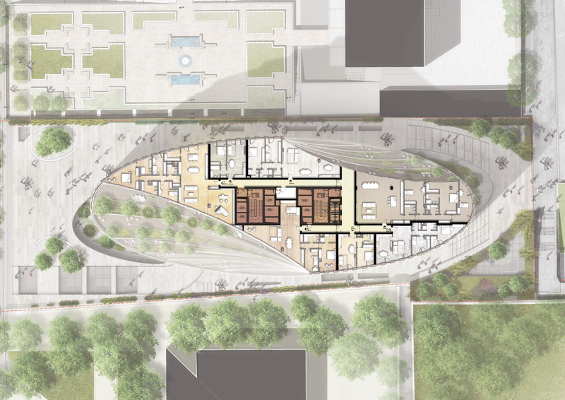 Dossier de presse | 4004-01 - Communiqué de presse | MET Tirana Residential Building - Mario Cucinella Architects - Architecture résidentielle -  MET Tirana, Typical Floor  - Crédit photo : MC A
