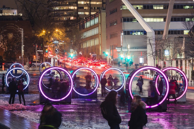 Press kit | 583-21 - Press release | Luminothérapie: 10 Years of Winter Creativity in the Quartier des Spectacles - Quartier des Spectacles Partnership - Event + Exhibition - Loop, by Olivier Girouard, Jonathan Villeneuve and Ottoblix   - Photo credit:  Ulysse Lemerise - OSA 