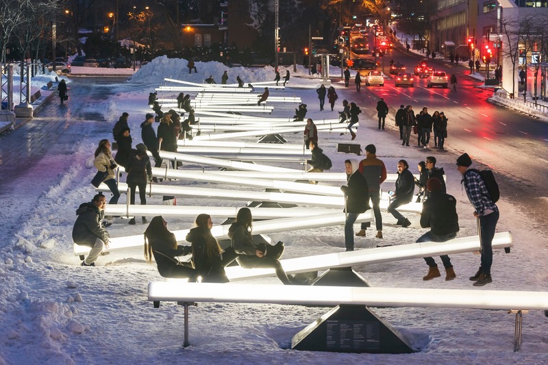 Press kit | 583-21 - Press release | Luminothérapie: 10 Years of Winter Creativity in the Quartier des Spectacles - Quartier des Spectacles Partnership - Event + Exhibition - Impulsion, by Lateral Office and CS Design  - Photo credit: Ulysse Lemerise - OSA